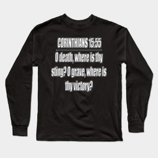 Bible Verse 1 Corinthians 15:55 Long Sleeve T-Shirt